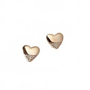 NEW GOLDFI women's heart stud earrings in gold